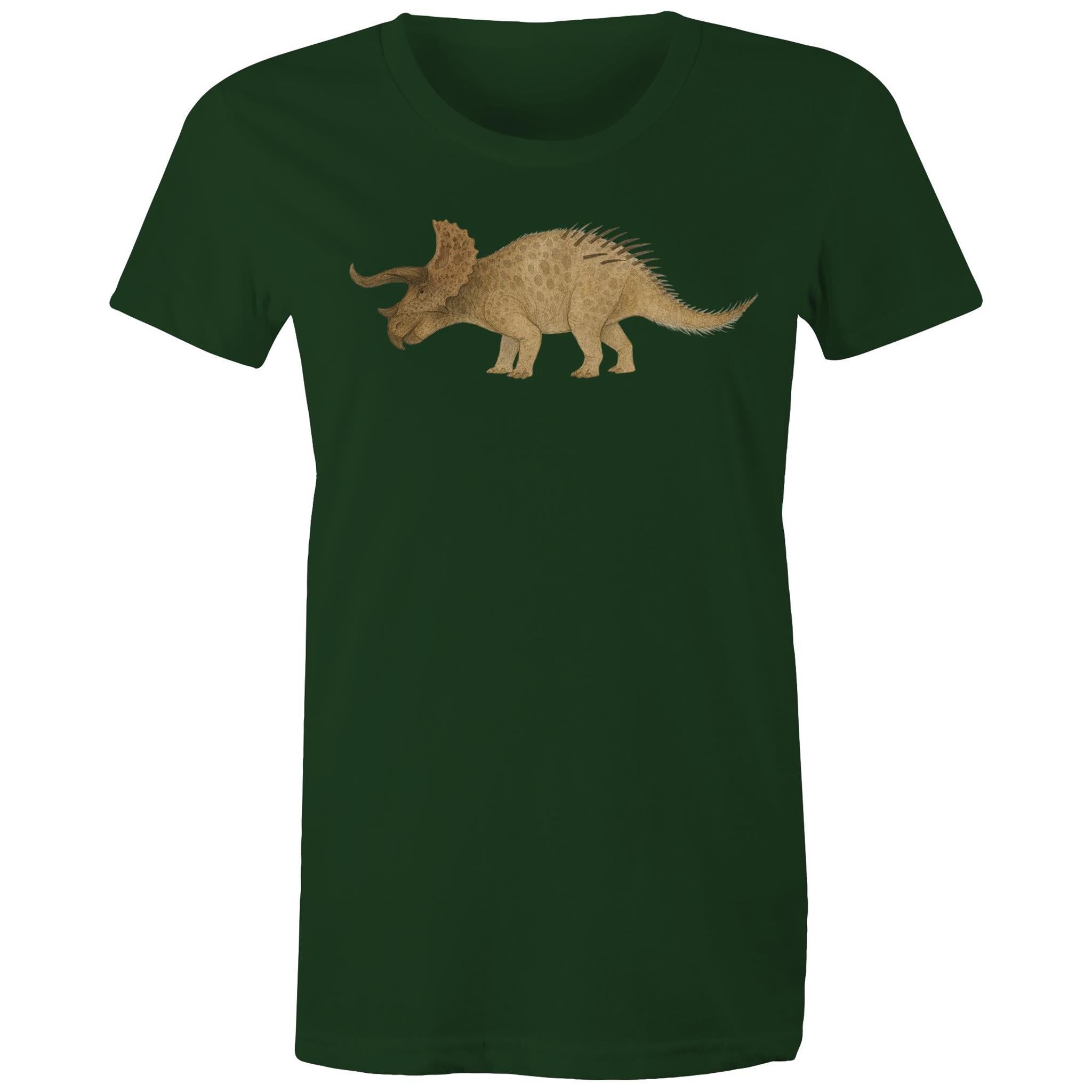 Triceratops  - Spike the Dinosaur - Women's and Unisex Capped Sleeve Tee