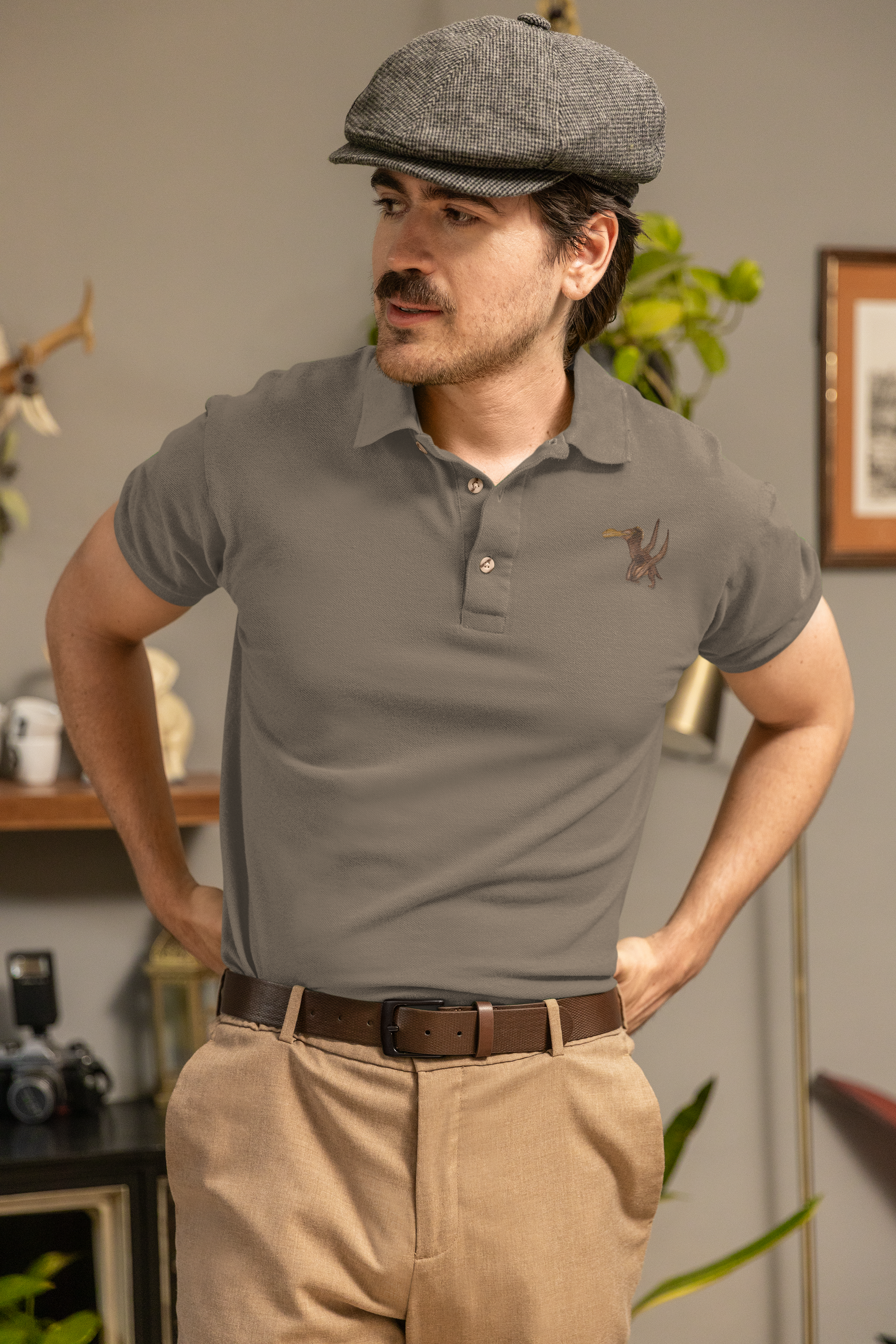Classic dinosaur polo shirts, comfortable cotton polos for adults and youth, breathable preshrunk fabric, quality locally printed apparel, hand-drawn paleoart designs, smart casual fit with variety of colours, sustainable prehistoric fashion from Dino Fos