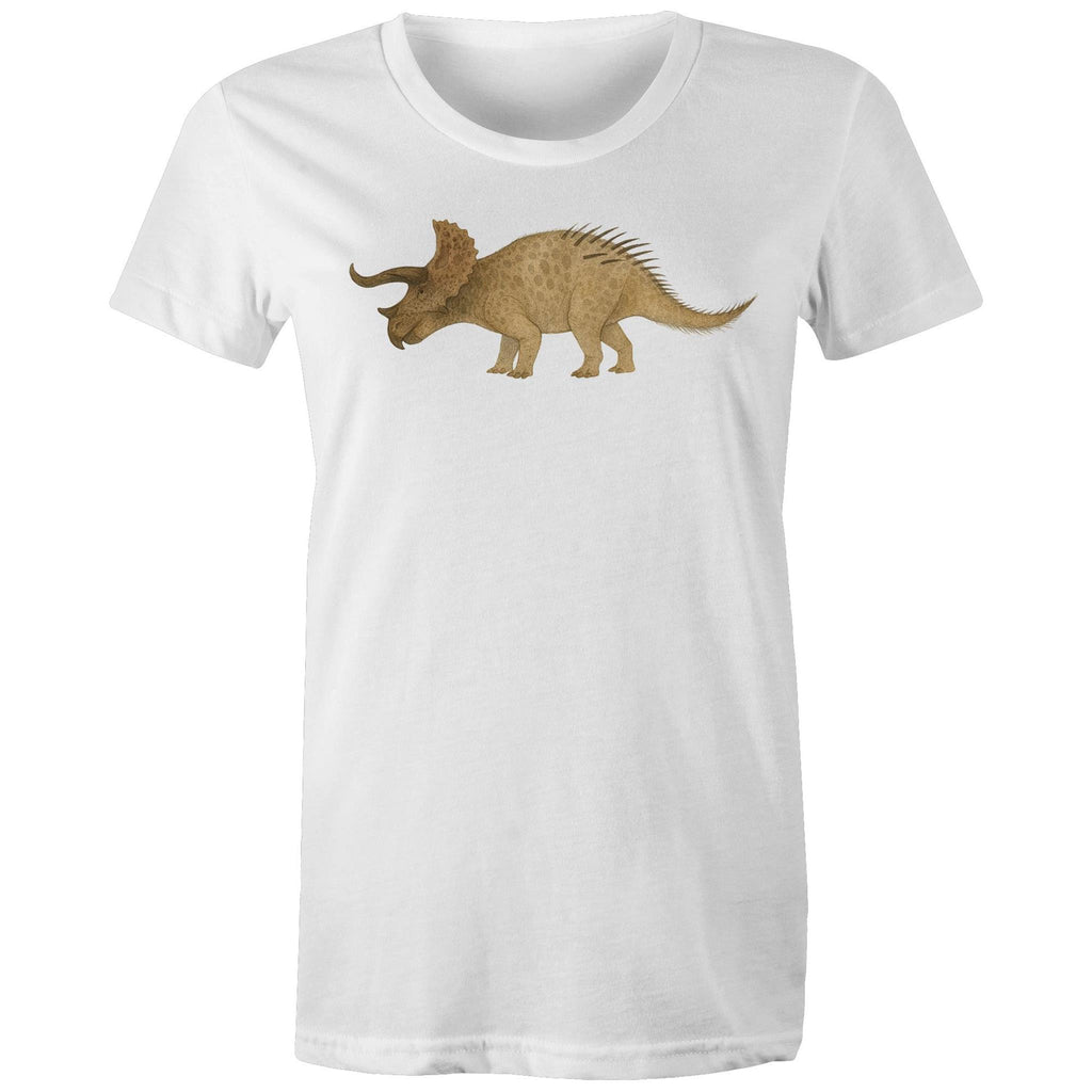 Triceratops  - Spike the Dinosaur - Women's and Unisex Capped Sleeve Tee