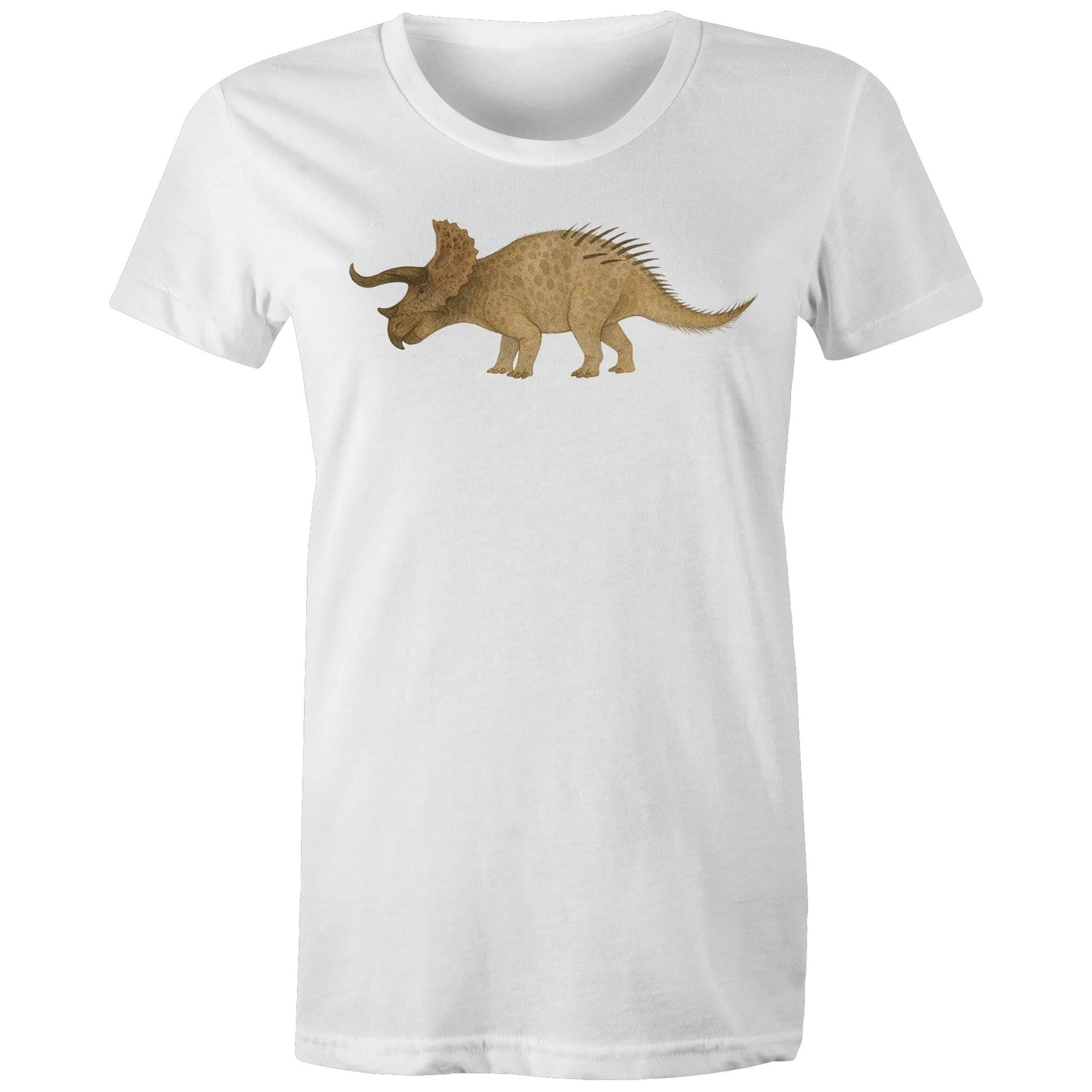 Triceratops  - Spike the Dinosaur - Women's and Unisex Capped Sleeve Tee
